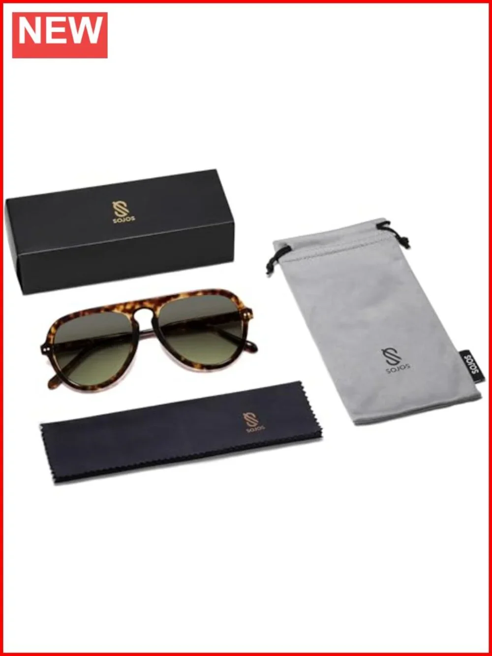 Retro Aviator Sunglasses Plastic Frame UV400 Protection